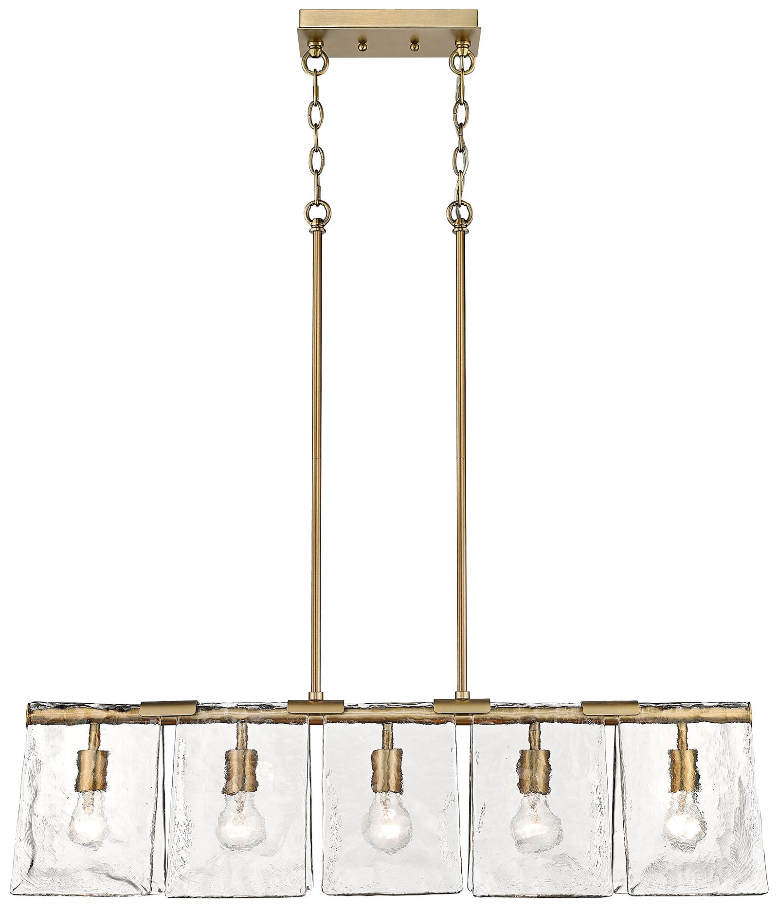 Image 2 Serenity 38" Wide Modern Brass 5-Light Linear Pendant