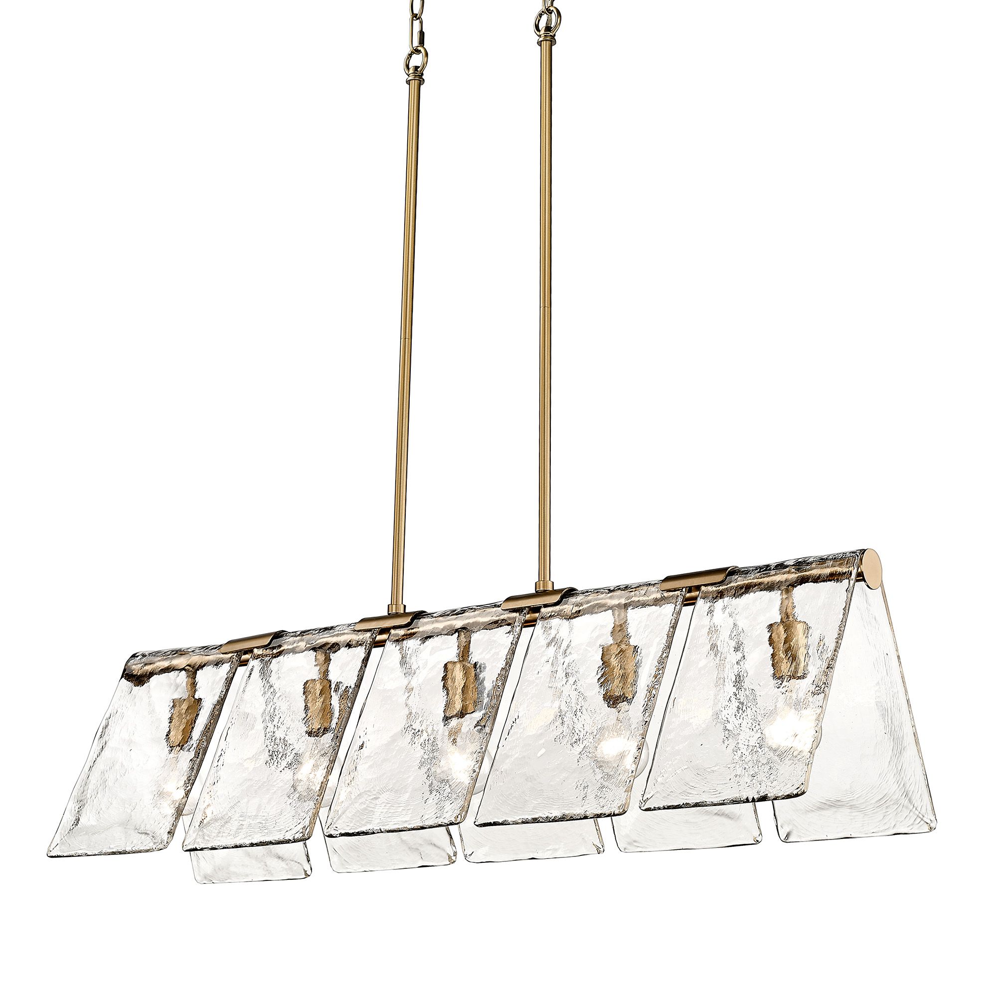 Image 3 Serenity 38" Wide Modern Brass 5-Light Linear Pendant more views
