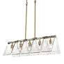 3_Serenity 38" Wide Modern Brass 5-Light Linear Pendant more views