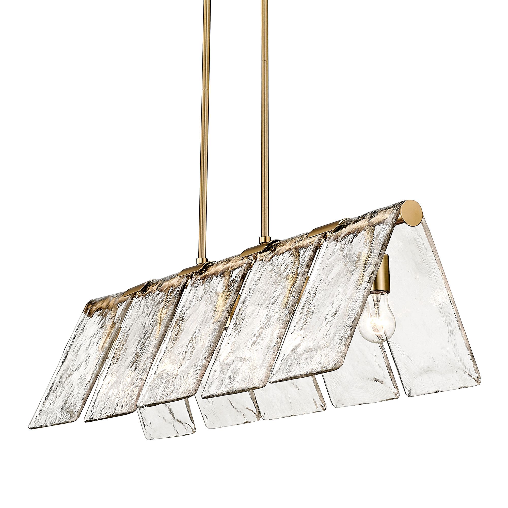 Image 6 Serenity 38" Wide Modern Brass 5-Light Linear Pendant more views