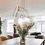 Serenity 38" Wide Modern Brass 5-Light Linear Pendant