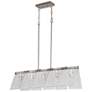 1_Serenity 5-Light Linear Pendant in Pewter with Hammered Water Glass