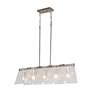 3_Serenity 5-Light Linear Pendant in Pewter with Hammered Water Glass more views