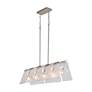 4_Serenity 5-Light Linear Pendant in Pewter with Hammered Water Glass more views