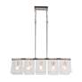 5_Serenity 5-Light Linear Pendant in Pewter with Hammered Water Glass more views