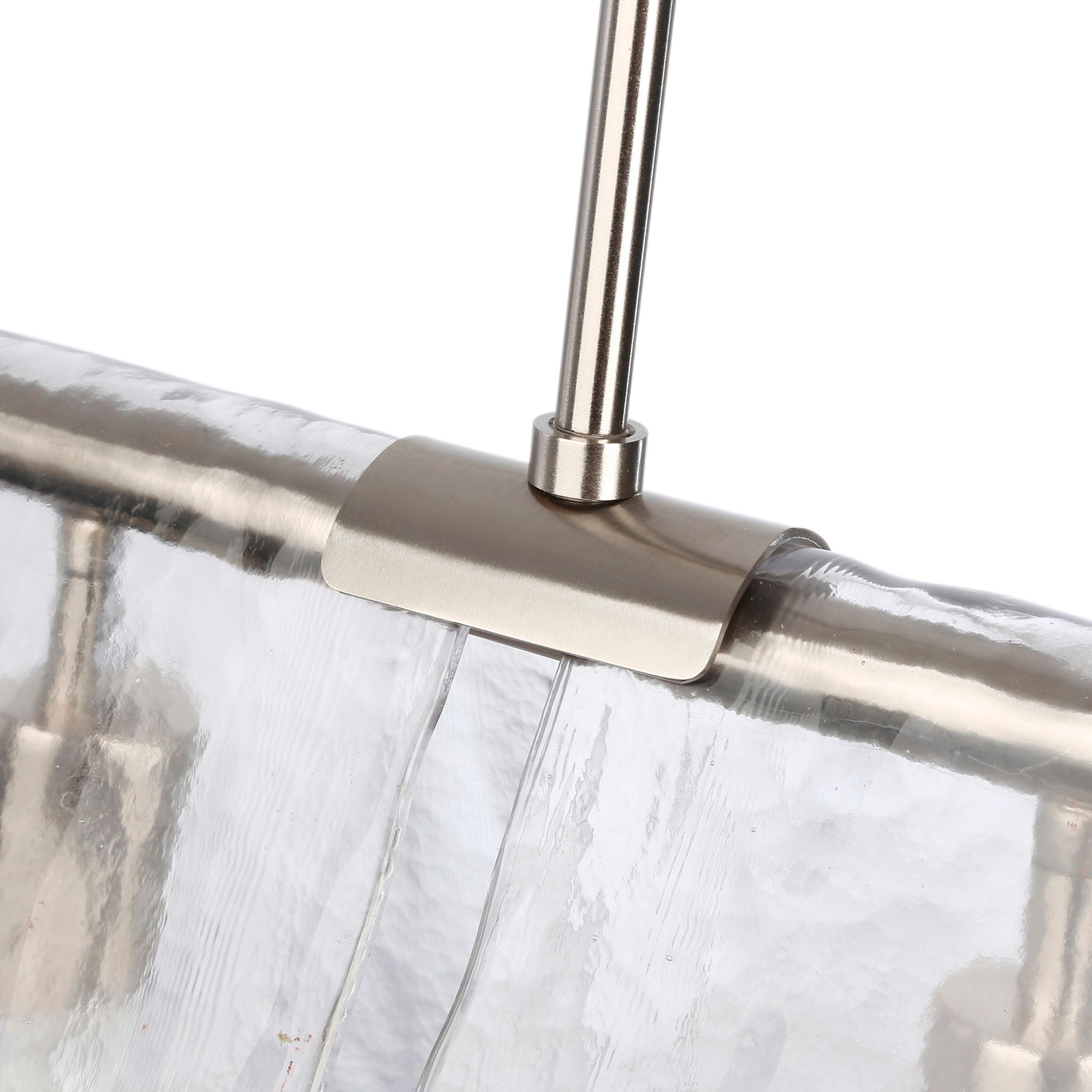 Serenity 5-Light Linear Pendant in Pewter with Hammered Water Glass