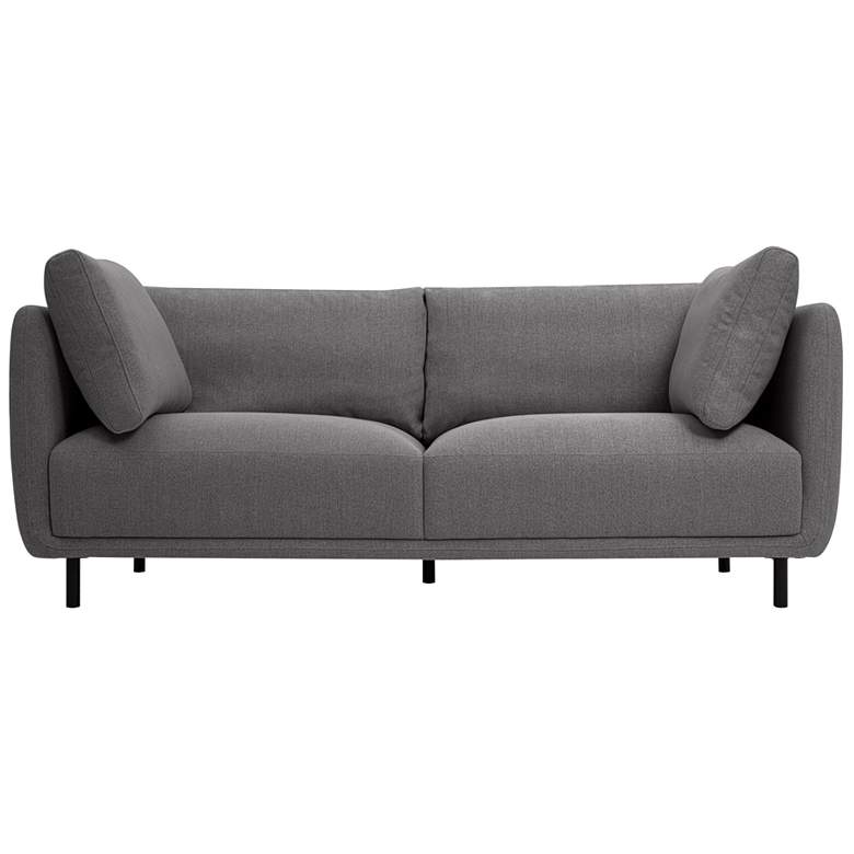 Image 1 Serenity 79 in. Modern Sofa in Gray Fabric, and Black Metal Legs