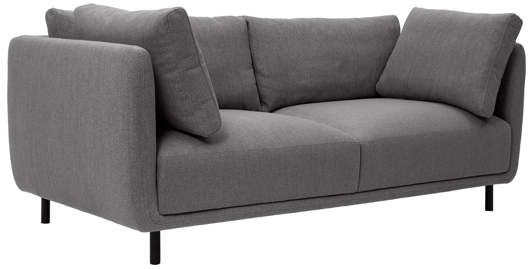 Image 3 Serenity 79 in. Modern Sofa in Gray Fabric, and Black Metal Legs more views