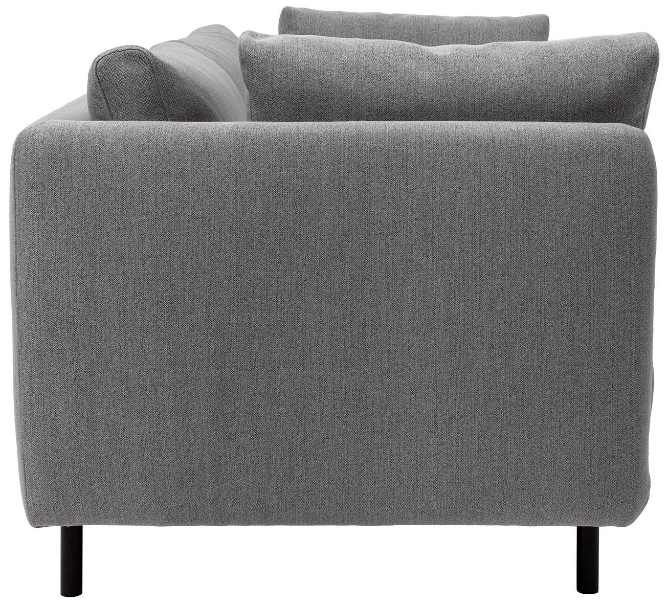 Image 4 Serenity 79 in. Modern Sofa in Gray Fabric, and Black Metal Legs more views
