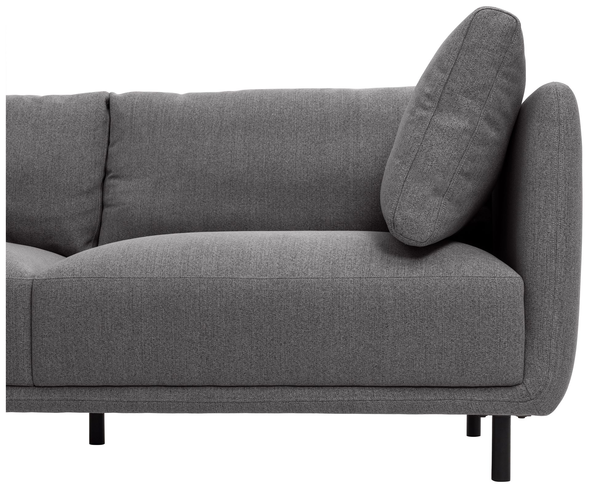 Image 6 Serenity 79 in. Modern Sofa in Gray Fabric, and Black Metal Legs more views