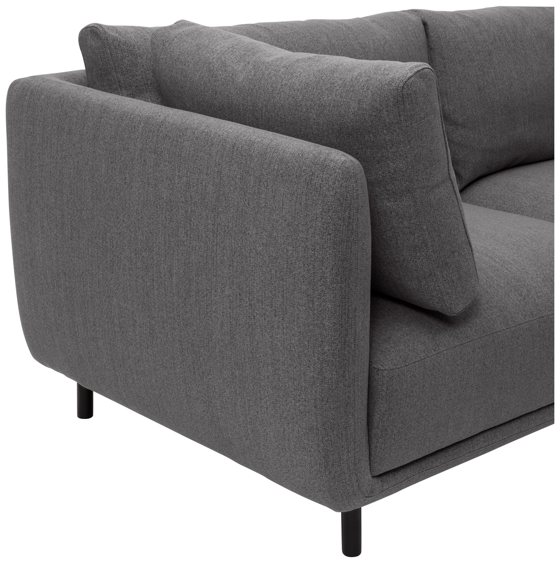 Image 7 Serenity 79 in. Modern Sofa in Gray Fabric, and Black Metal Legs more views