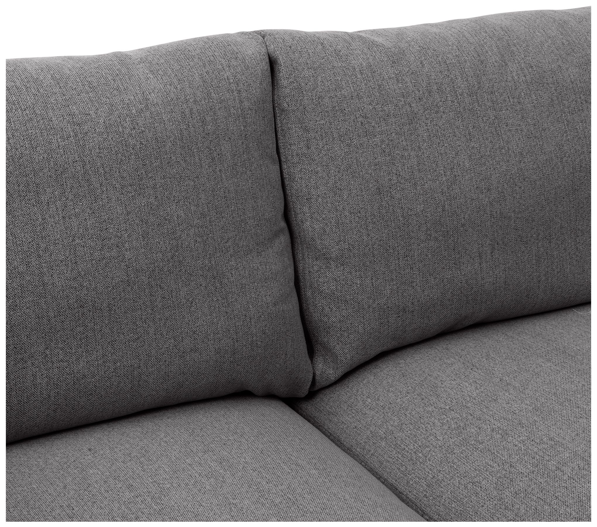 Serenity 79 in. Modern Sofa in Gray Fabric, and Black Metal Legs