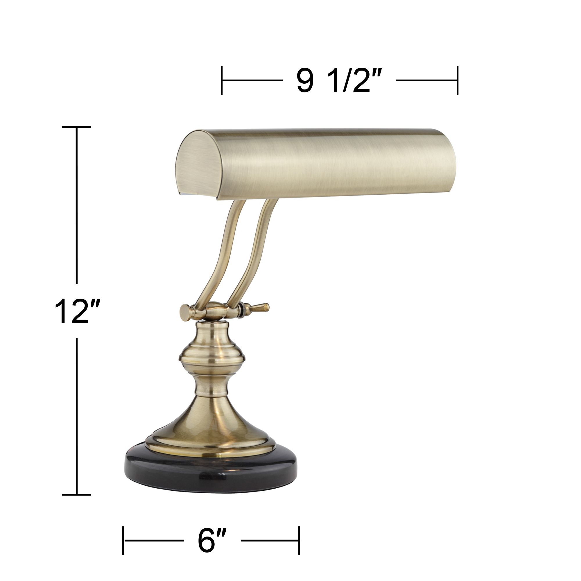 Serenity Antique Brass Adjustable Piano Desk Lamps Set of 2