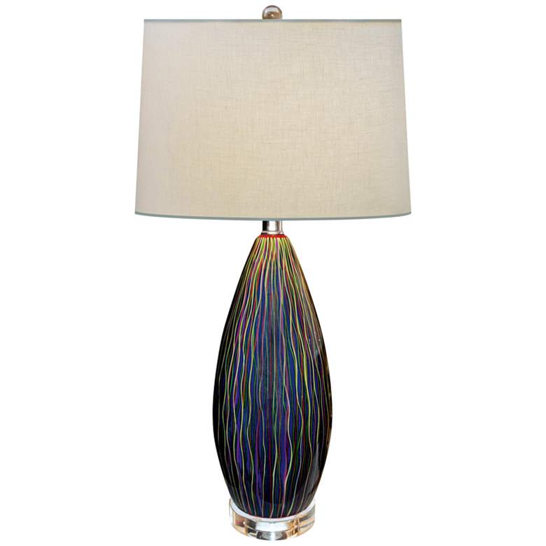 Image 1 Serenity Hand-Painted Multi-Color Porcelain Table Lamp