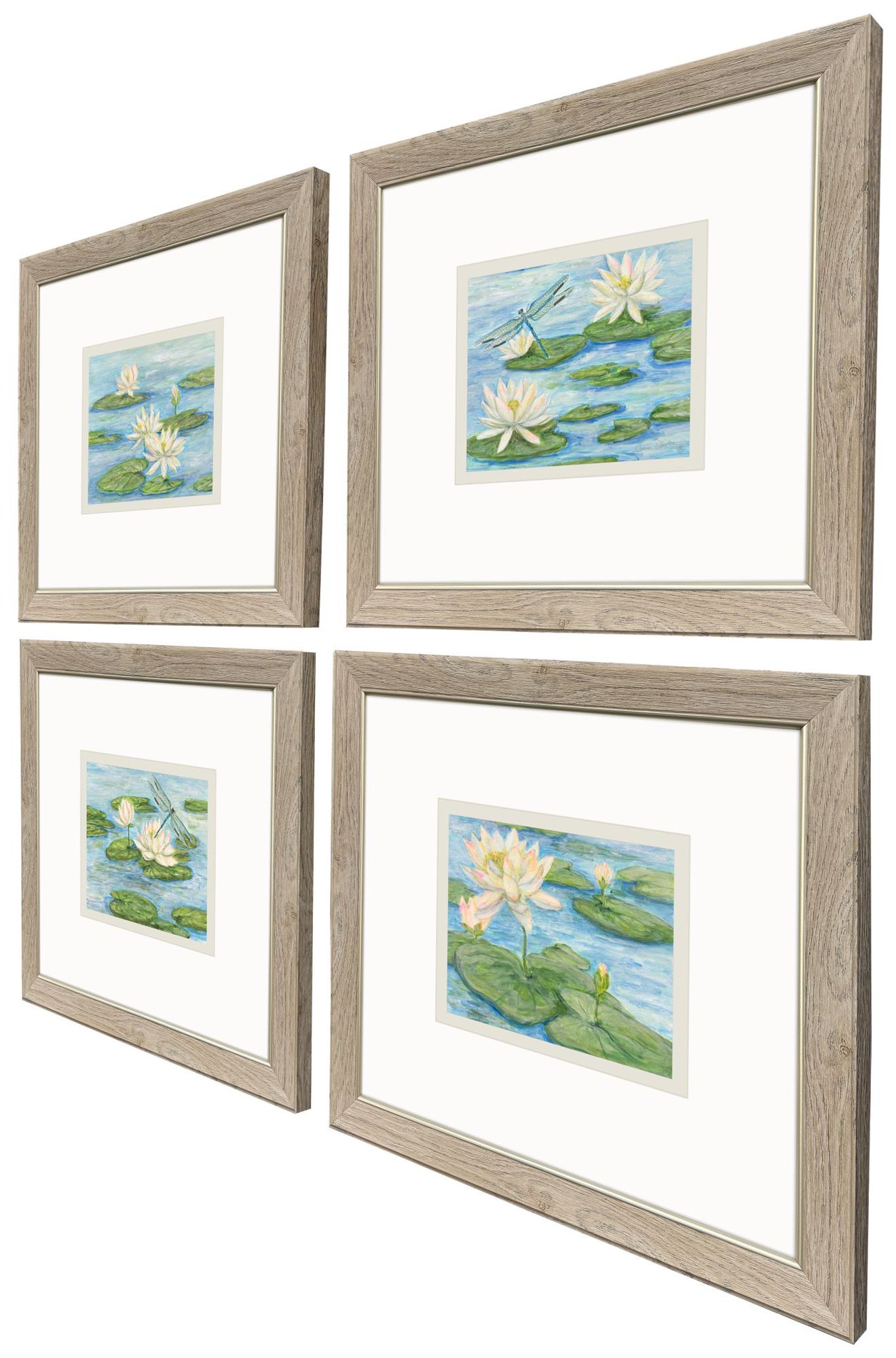 Image 2 Serenity in Bloom 20"W x 18"H Framed Art Set of 4 more views