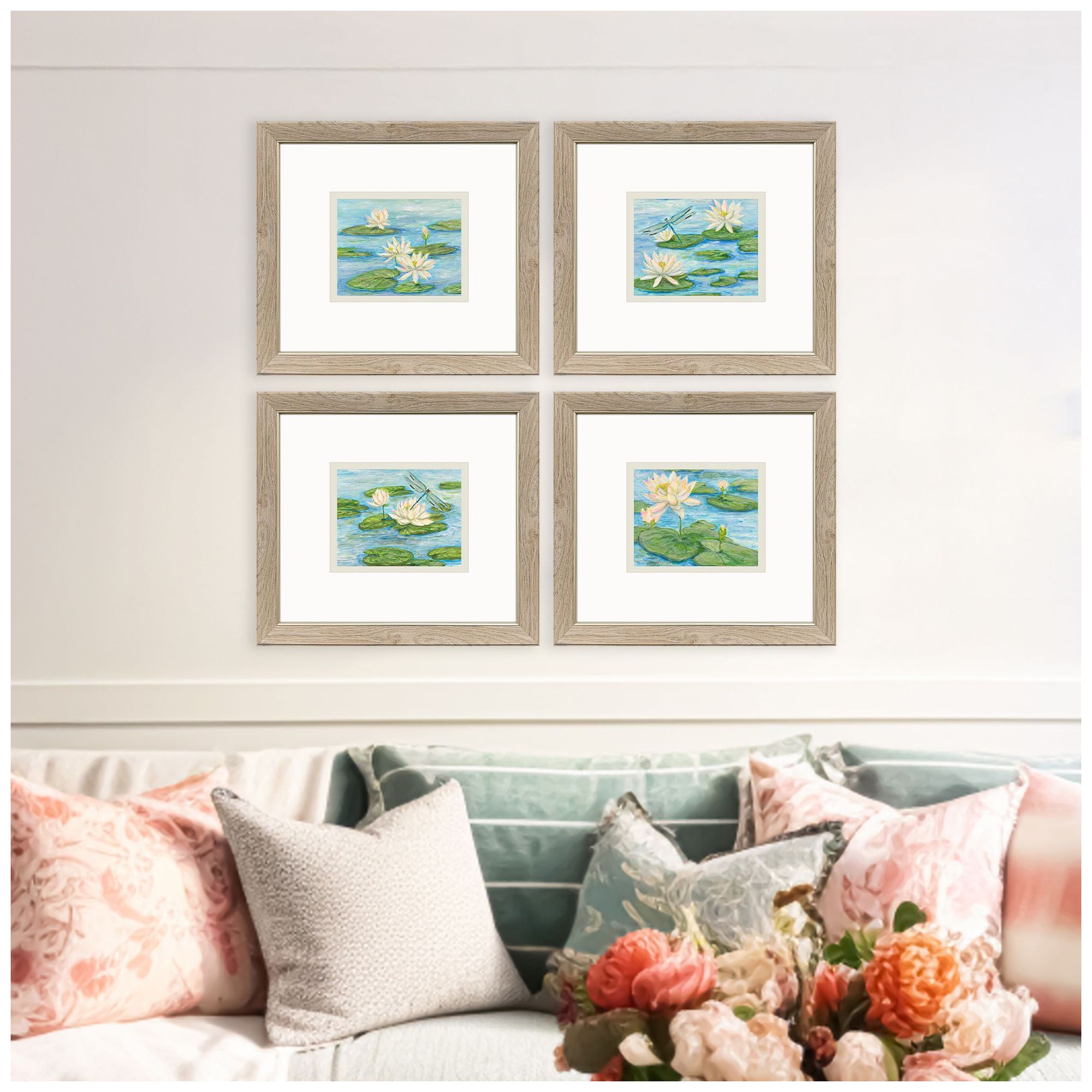 Image 4 Serenity in Bloom 20"W x 18"H Framed Art Set of 4 more views