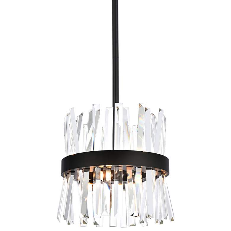 Image 3 Serephina 12" Wide Black Clear Crystal 6-Light Mini Pendant