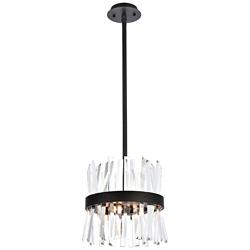 Serephina 12" Wide Black Clear Crystal 6-Light Mini Pendant