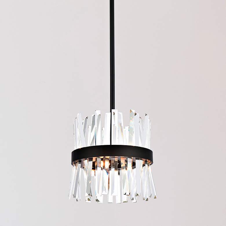 Image 2 Serephina 12" Wide Black Clear Crystal 6-Light Mini Pendant