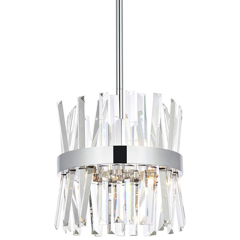 Image 2 Serephina 12" Wide Chrome Crystal 6-Light Mini Pendant