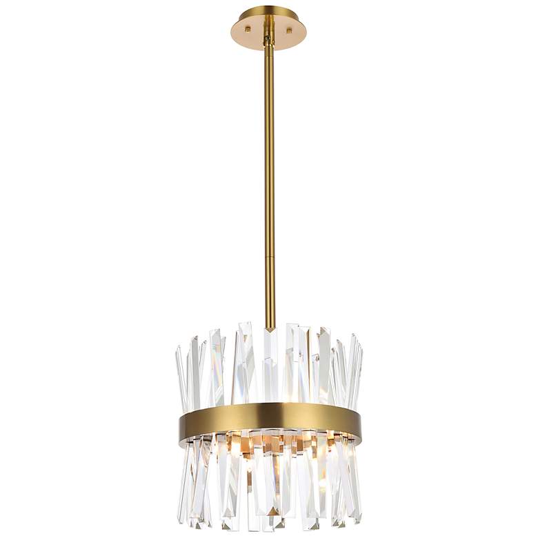 Image 3 Serephina 12" Wide Satin Gold Crystal 6-Light Mini Pendant