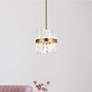 2_Serephina 12" Wide Satin Gold Crystal 6-Light Mini Pendant