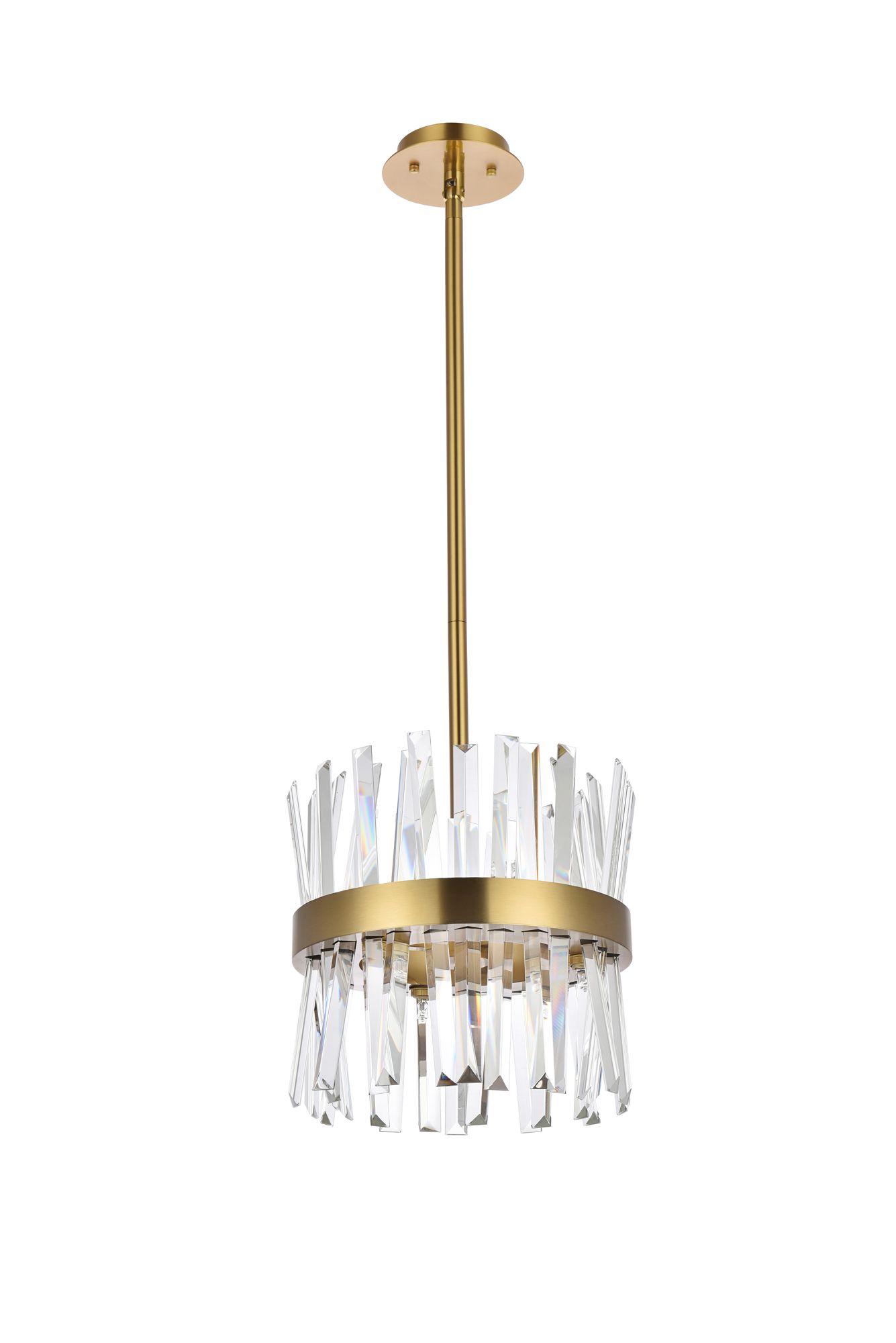 Serephina 12" Wide Satin Gold Crystal 6-Light Mini Pendant in scene