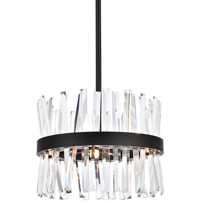 Image 1 Serephina 16" Wide Black Clear Crystal 8-Light Pendant