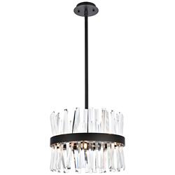 Serephina 16" Wide Black Clear Crystal 8-Light Pendant