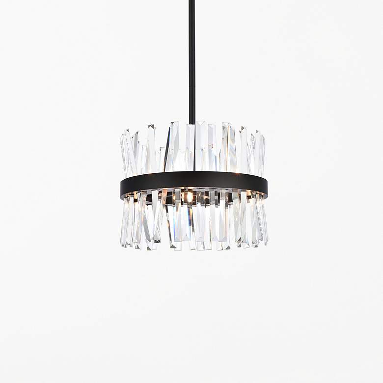 Image 1 Serephina 16" Wide Black Clear Crystal 8-Light Pendant