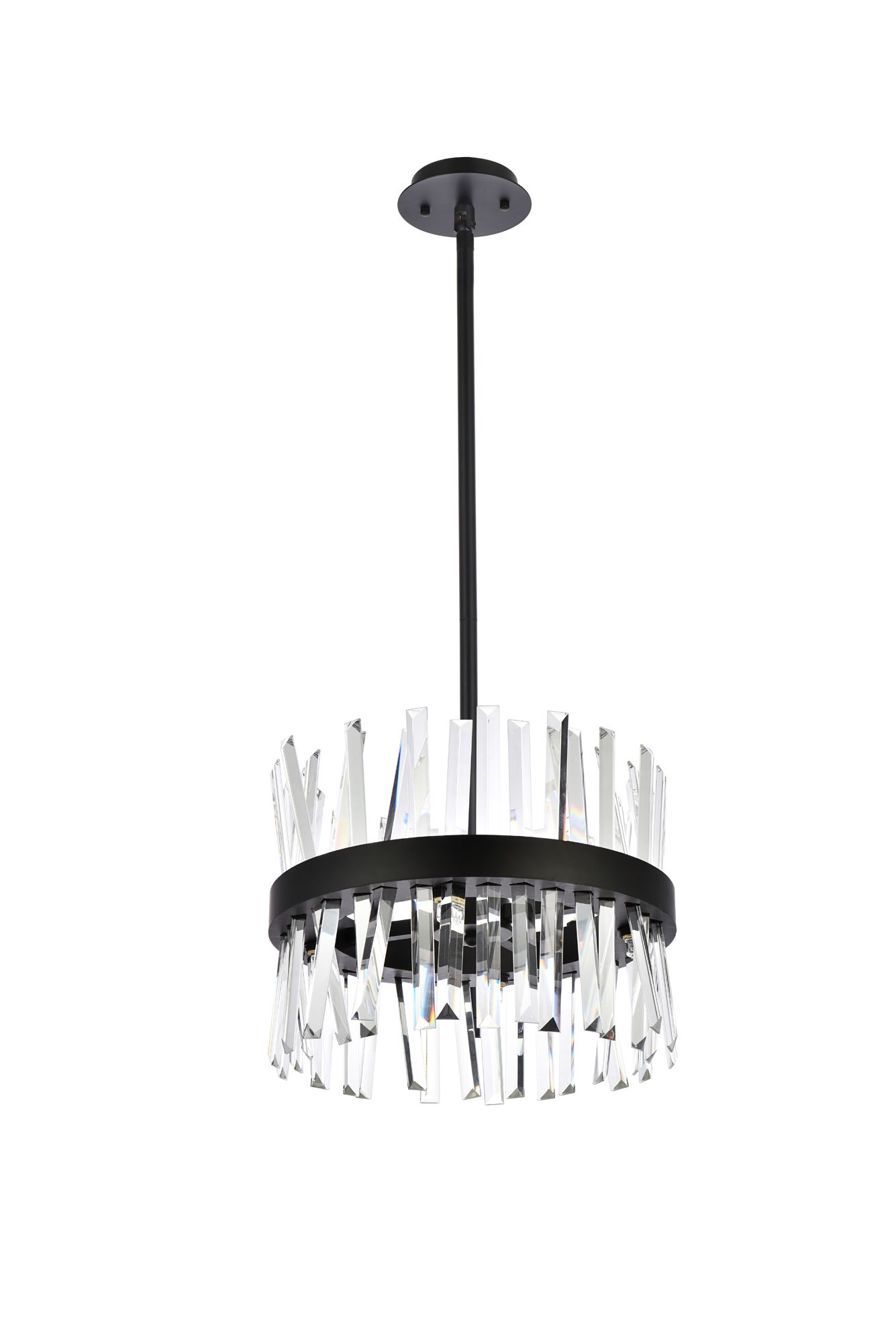 Serephina 16" Wide Black Clear Crystal 8-Light Pendant