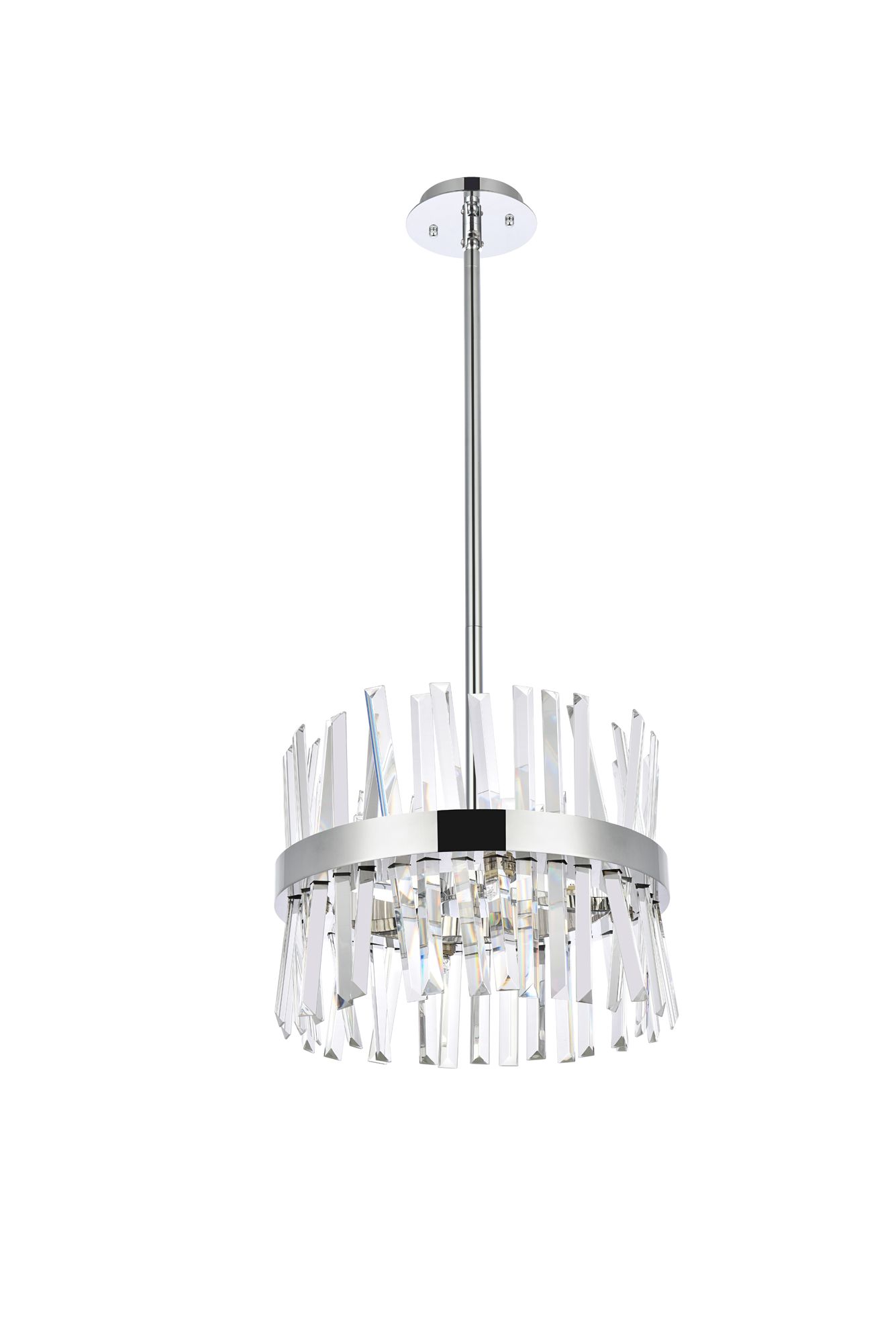 Serephina 16" Wide Chrome Clear Crystal 8-Light Pendant in scene