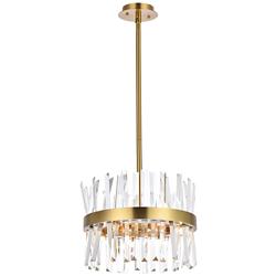 Serephina 16" Wide Satin Gold and Crystal Pendant Light