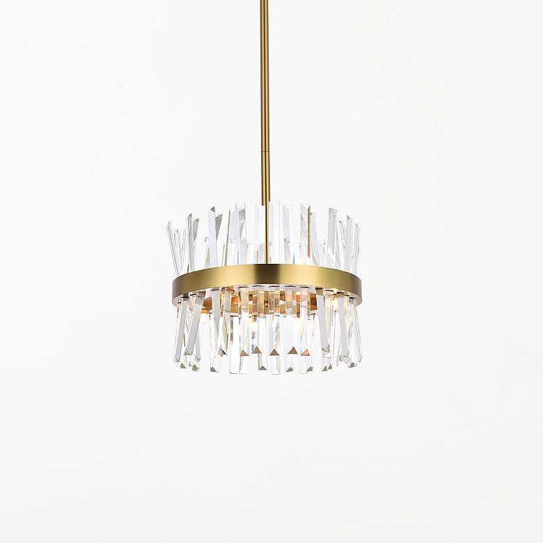 Image 2 Serephina 16" Wide Satin Gold and Crystal Pendant Light