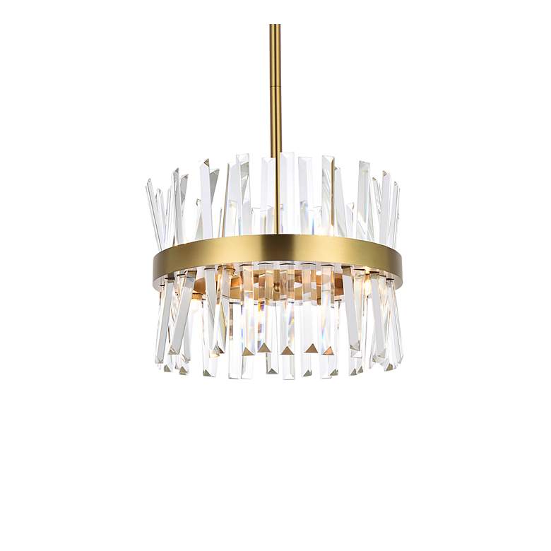 Image 5 Serephina 16" Wide Satin Gold and Crystal Pendant Light more views