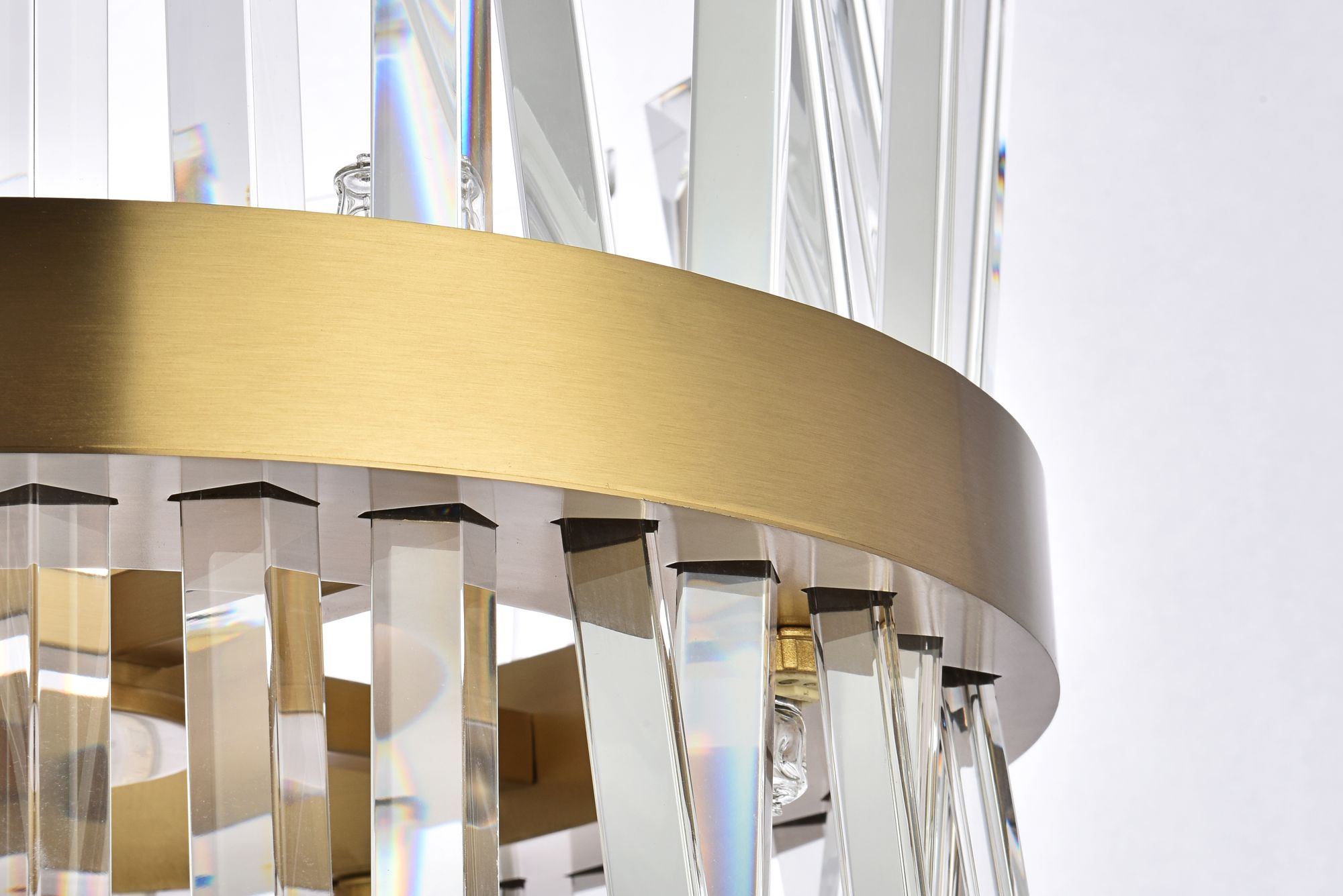 Serephina 16" Wide Satin Gold and Crystal Pendant Light in scene