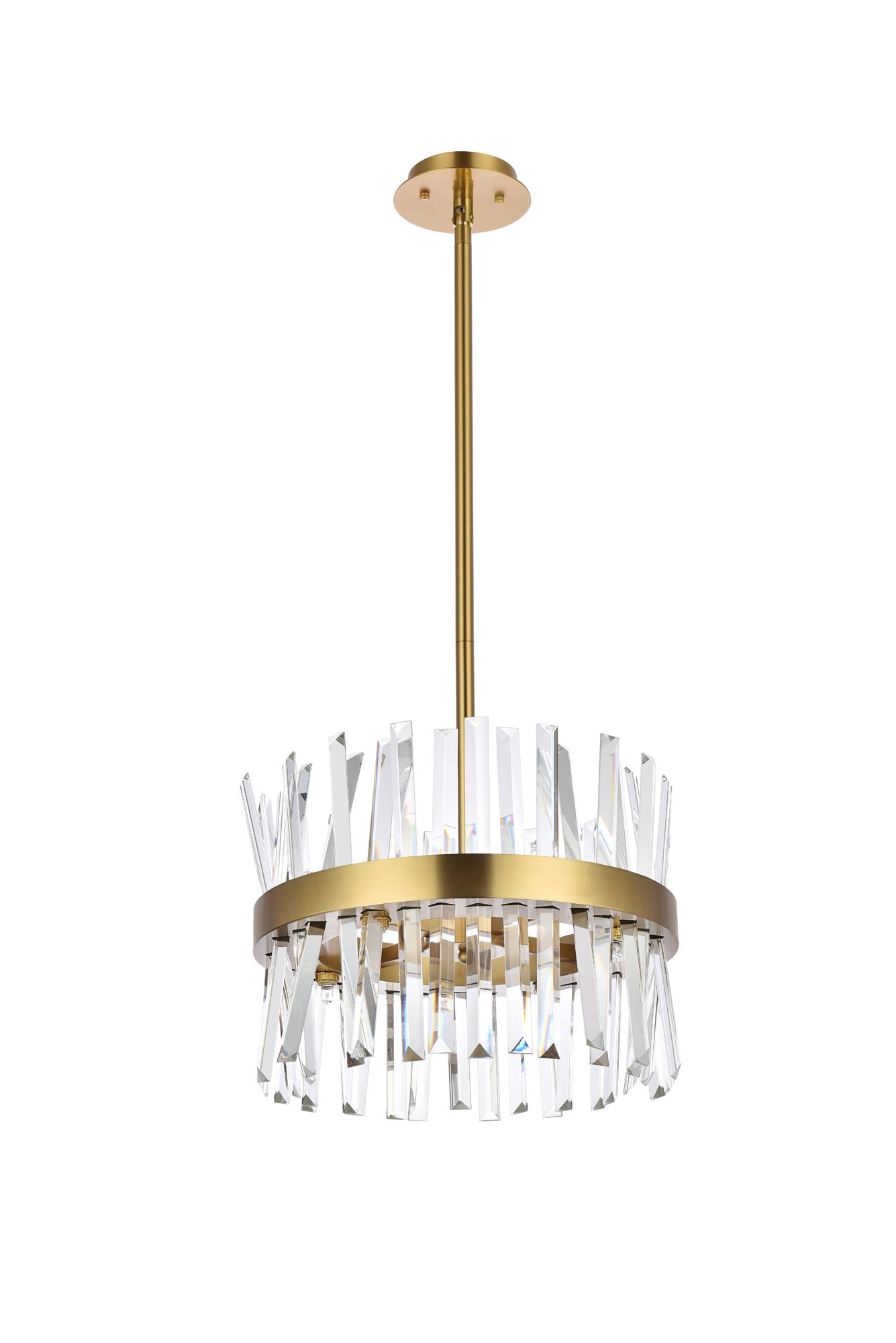 Serephina 16" Wide Satin Gold and Crystal Pendant Light in scene