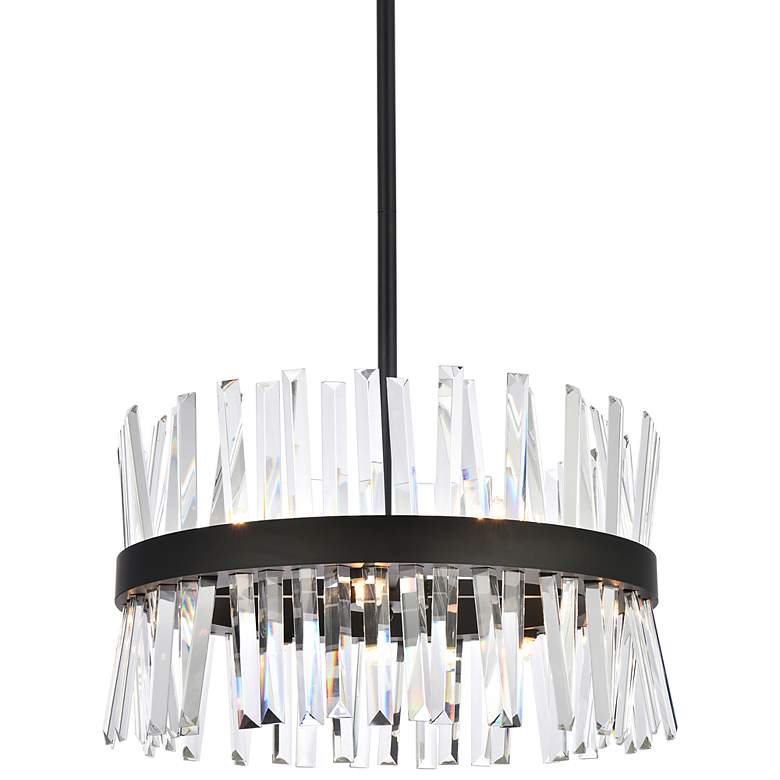 Image 3 Serephina 20" Wide Black and Clear Crystal Pendant Light