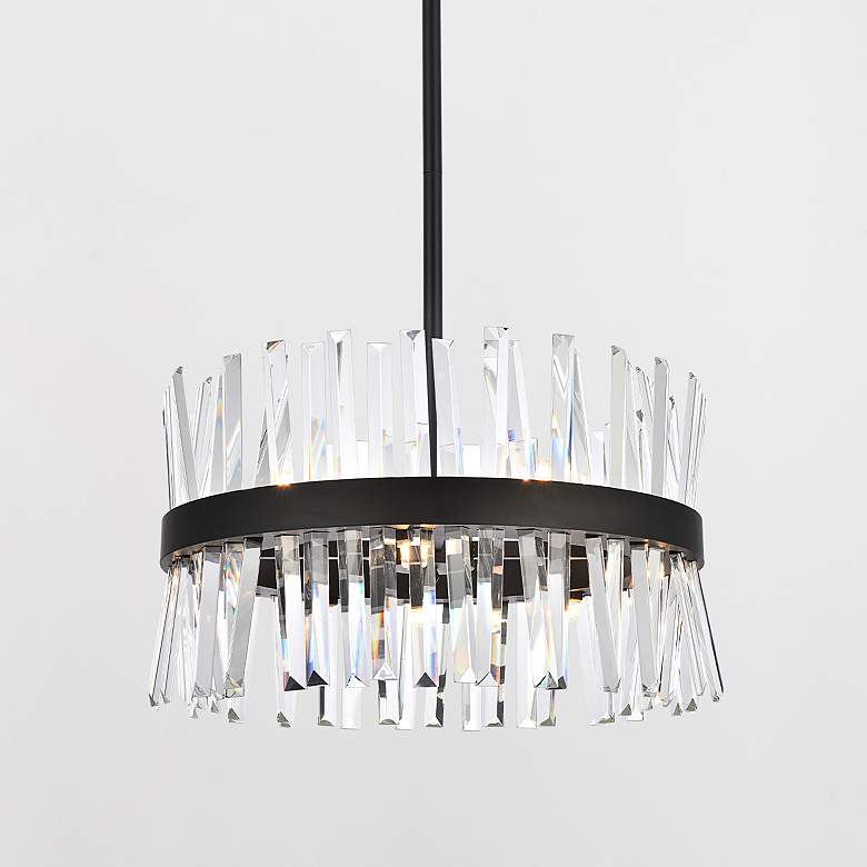 Image 2 Serephina 20" Wide Black and Clear Crystal Pendant Light