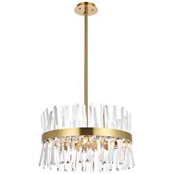 Serephina 20" Wide Satin Gold Crystal 10-Light Pendant