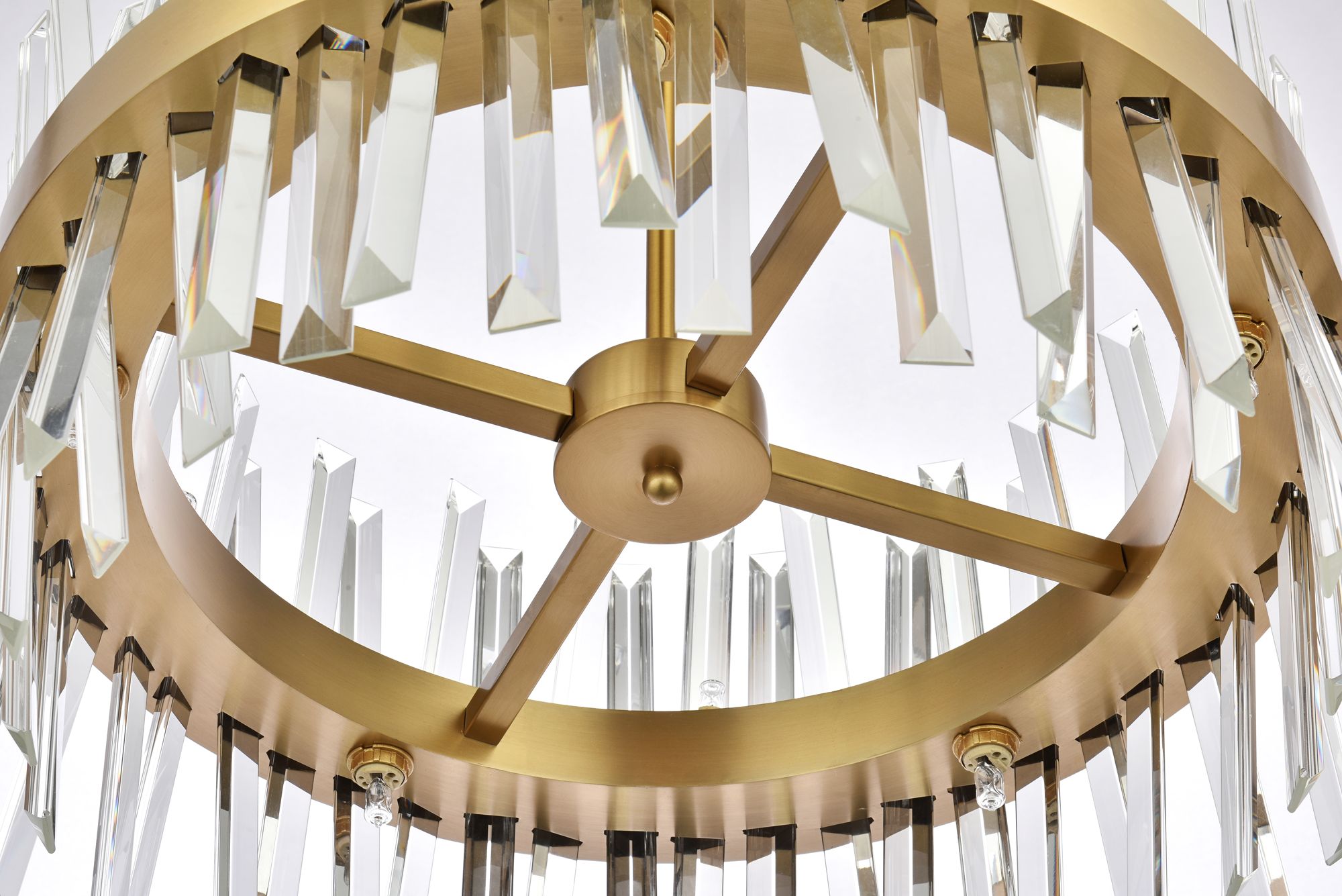 Serephina 20" Wide Satin Gold Crystal 10-Light Pendant in scene