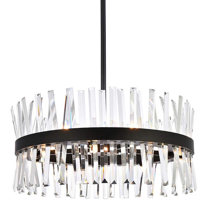 Image 2 Serephina 25" Wide Black Clear Crystal 14-Light Pendant