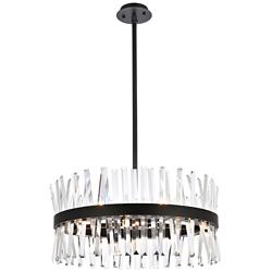 Serephina 25" Wide Black Clear Crystal 14-Light Pendant