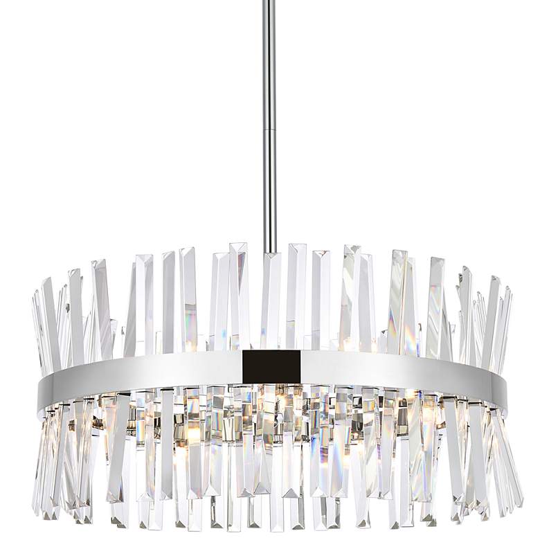 Image 2 Serephina 25" Wide Chrome Clear Crystal 14-Light Pendant