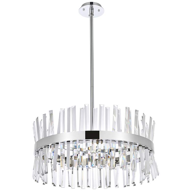 Image 7 Serephina 25" Wide Chrome Clear Crystal 14-Light Pendant more views