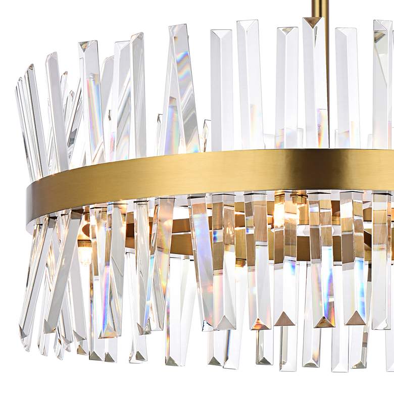 Image 4 Serephina 25" Wide Satin Gold Crystal 14-Light Pendant more views