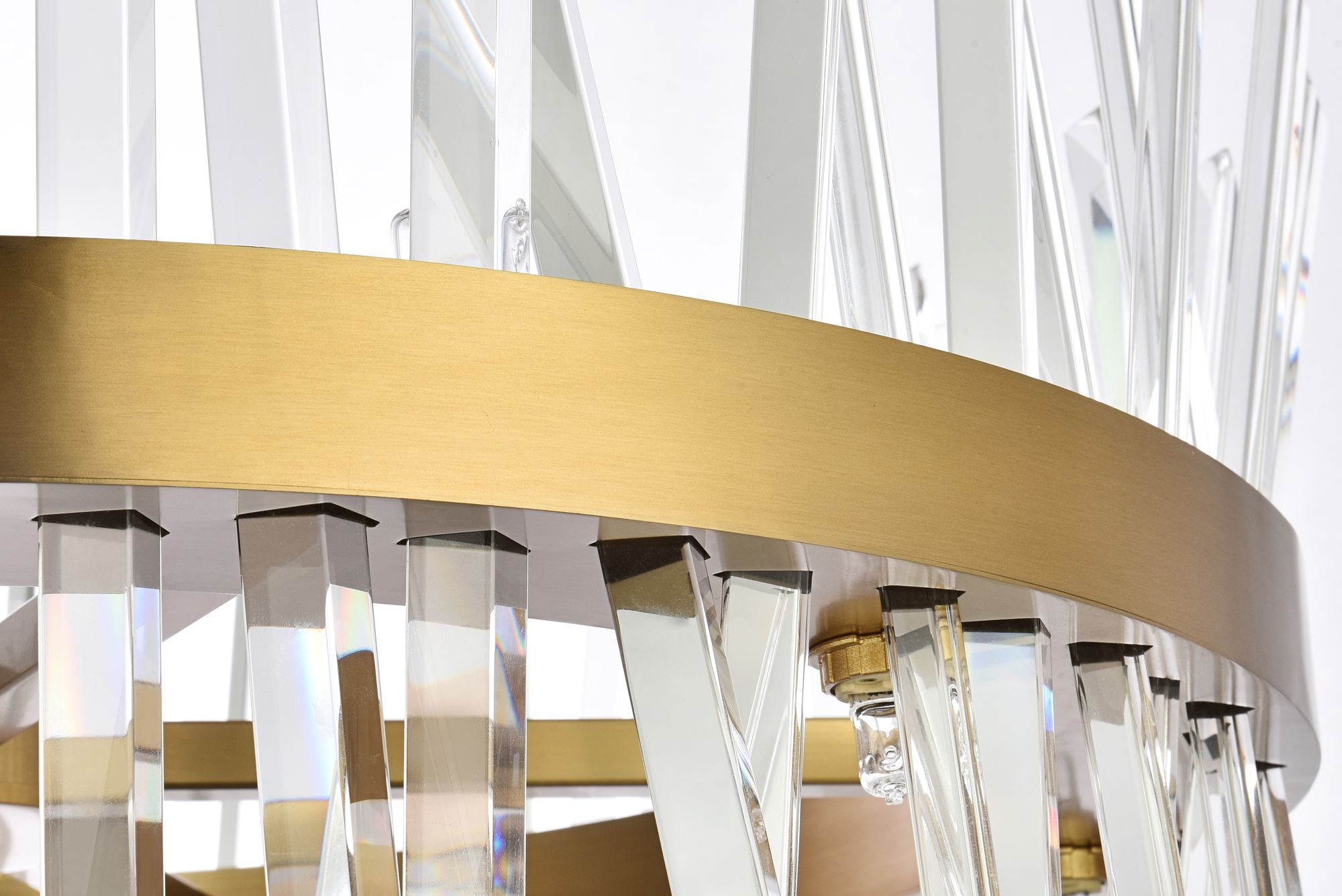 Serephina 25" Wide Satin Gold Crystal 14-Light Pendant in scene