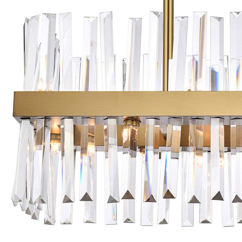 Image 4 Serephina 30 inch Crystal Rectangle Chandelier Lt In Satin Gold more views