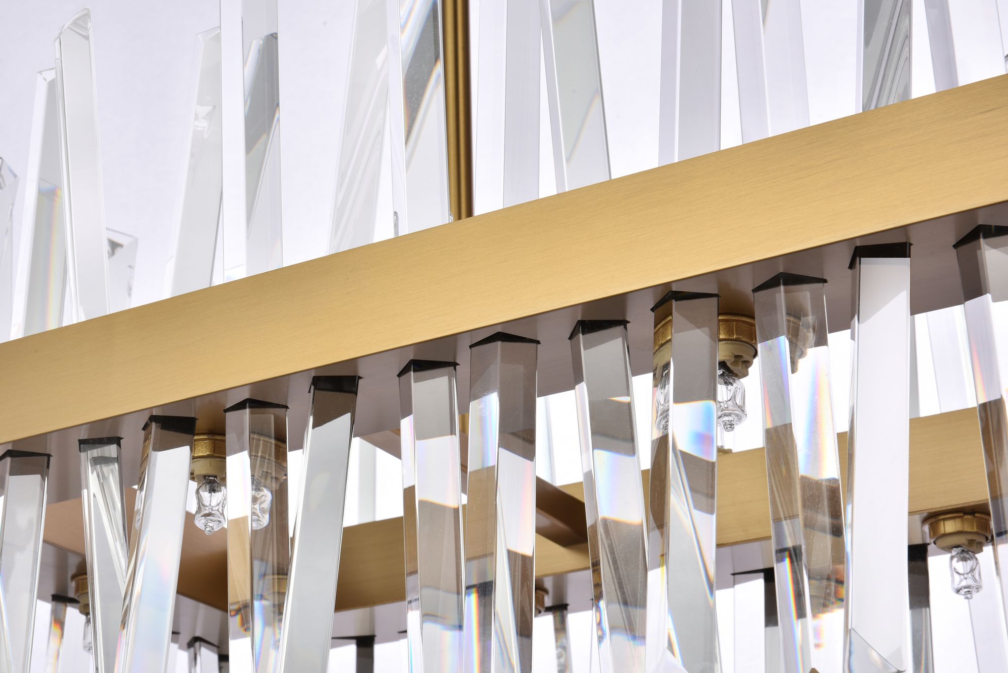 Serephina 30"W Satin Gold Crystal 16-Light Linear Chandelier in scene