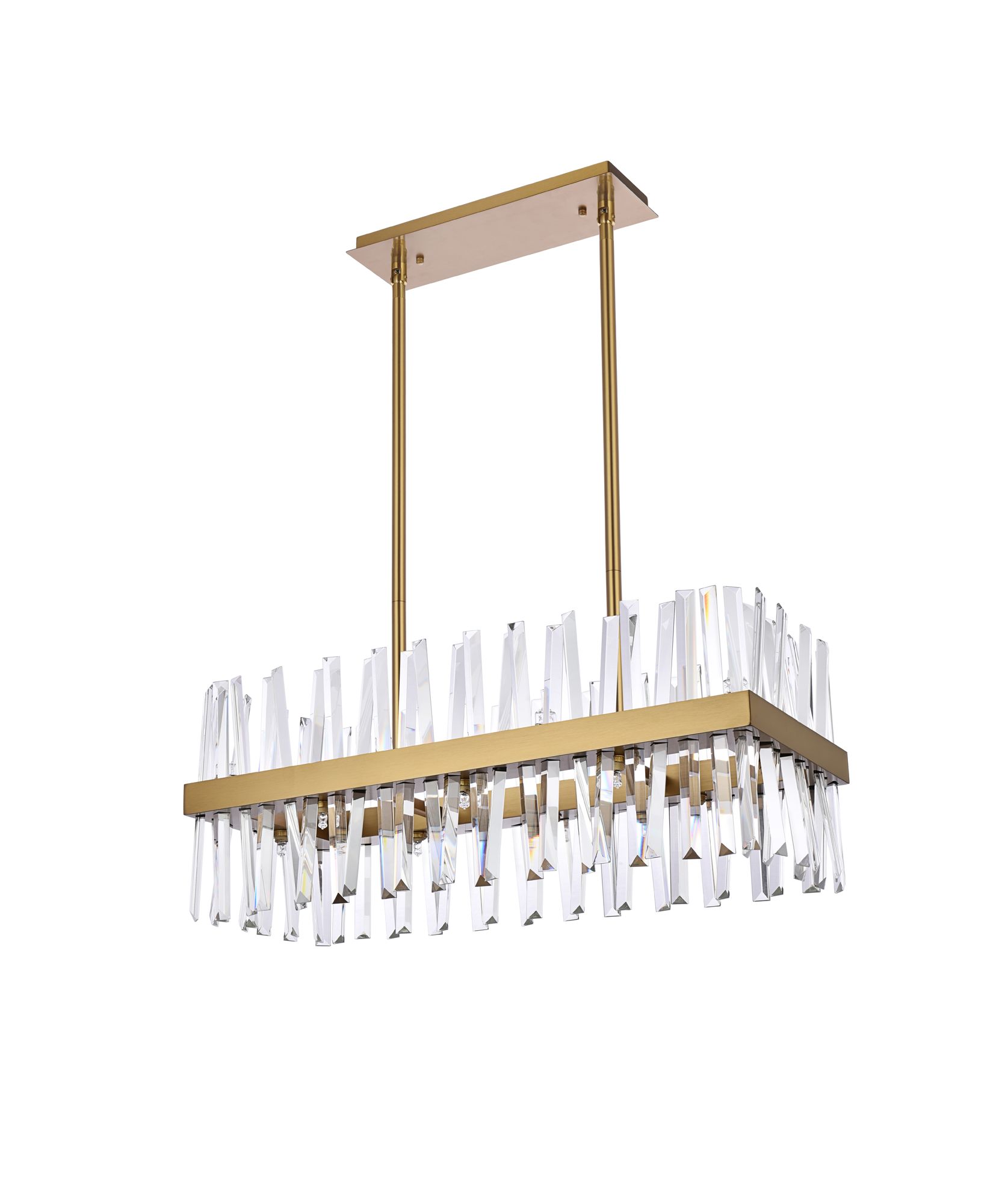 Serephina 30"W Satin Gold Crystal 16-Light Linear Chandelier in scene